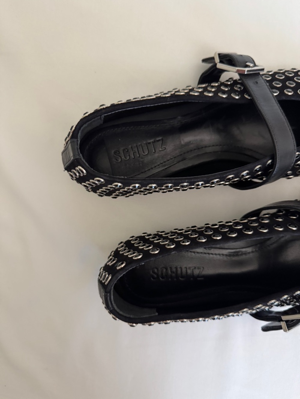SCHUTZ Eiza Shine ballet Flats in Nubuck Black size 6.5 - Picture 4 of 8